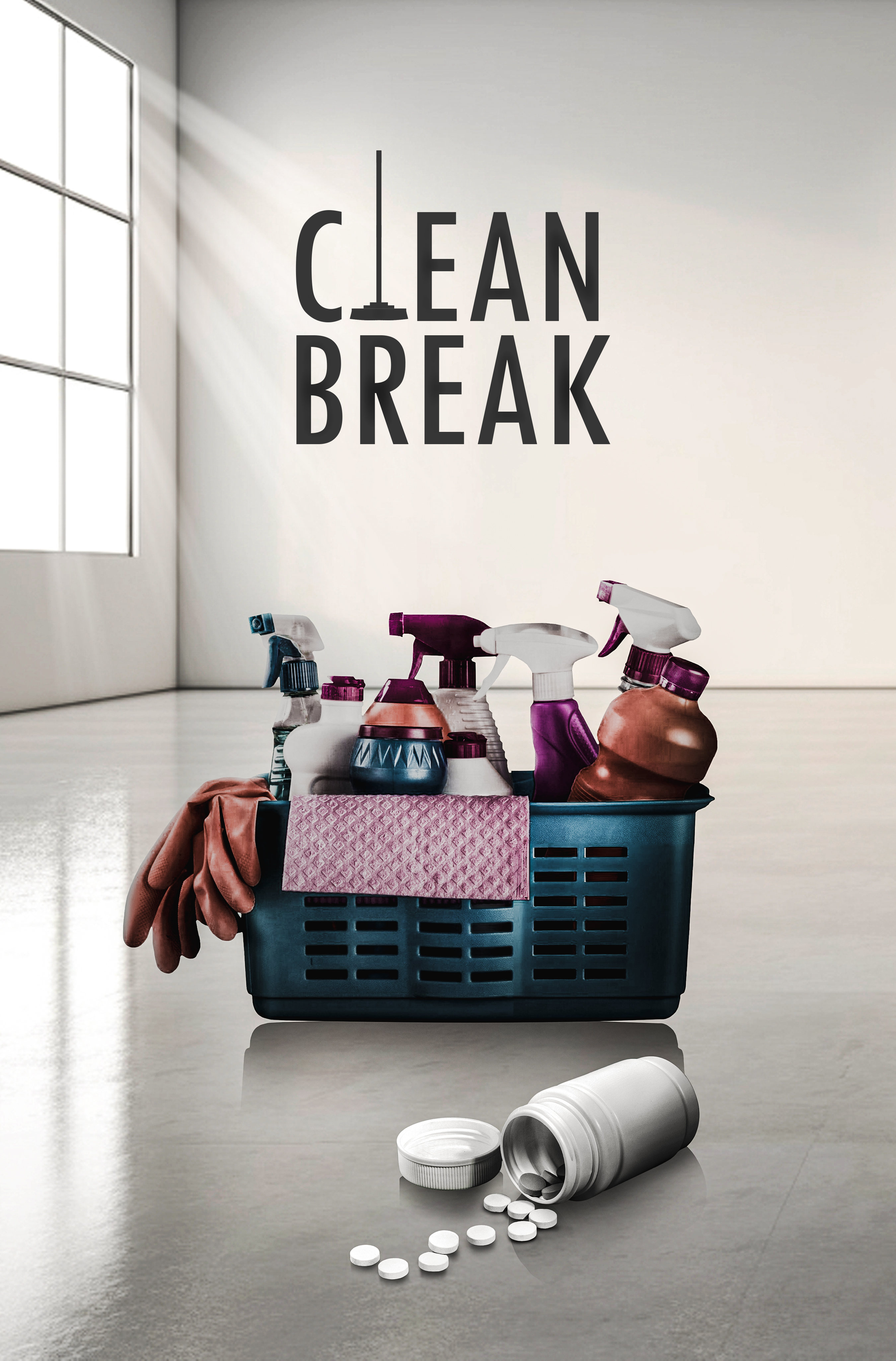 Urban poster showing a split composition with vibrant street art murals on one side and stark modern architecture on the other, with green vines growing between them